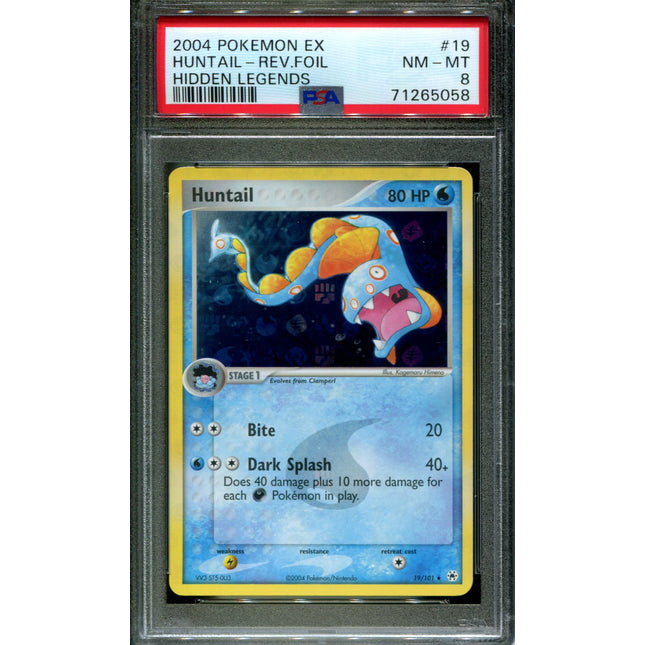 Huntail - 19/101 - PSA 8 - Reverse Holo - Hidden Legends - Pokemon - 65058