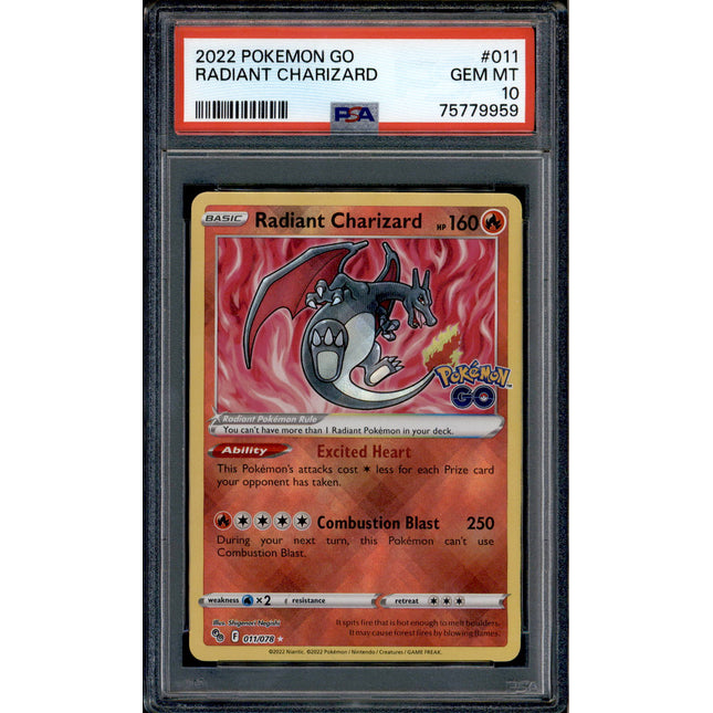 Radiant Charizard - 011/078 - PSA 10 - Ultra Rare - Pokemon GO - Pokemon - 79959