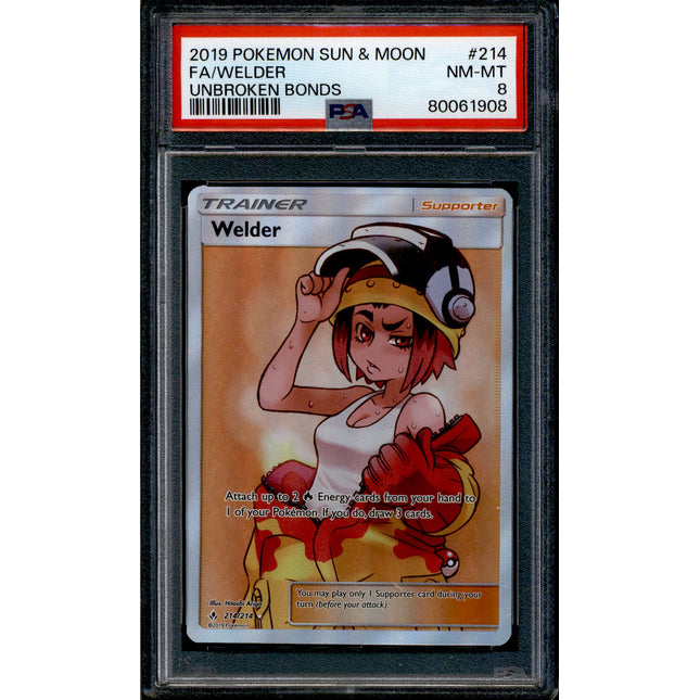 Welder - 214/214 - PSA 8 - Full Art - Unbroken Bonds - Pokemon - 61908