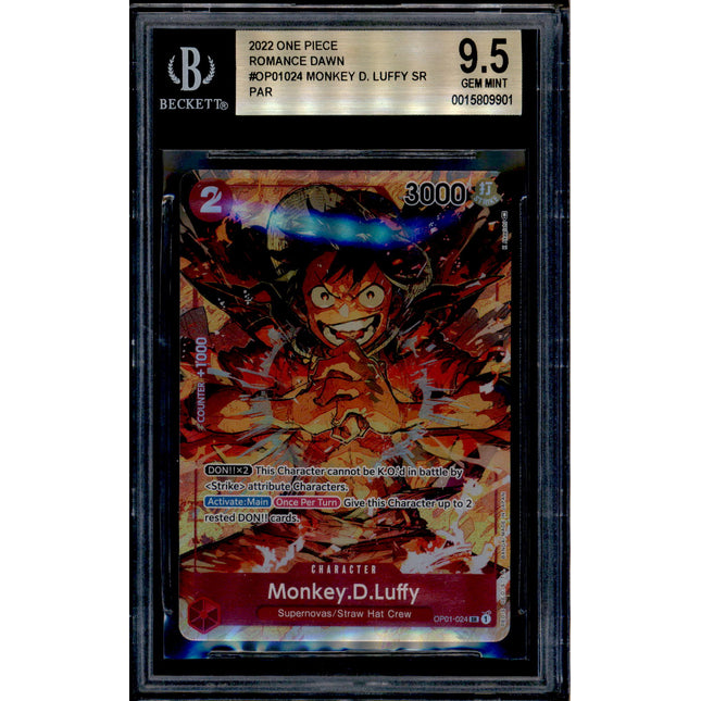 Monkey D. Luffy - OP01-024 - BGS 9.5 - Alt Art - Romance Dawn - One Piece - 09901