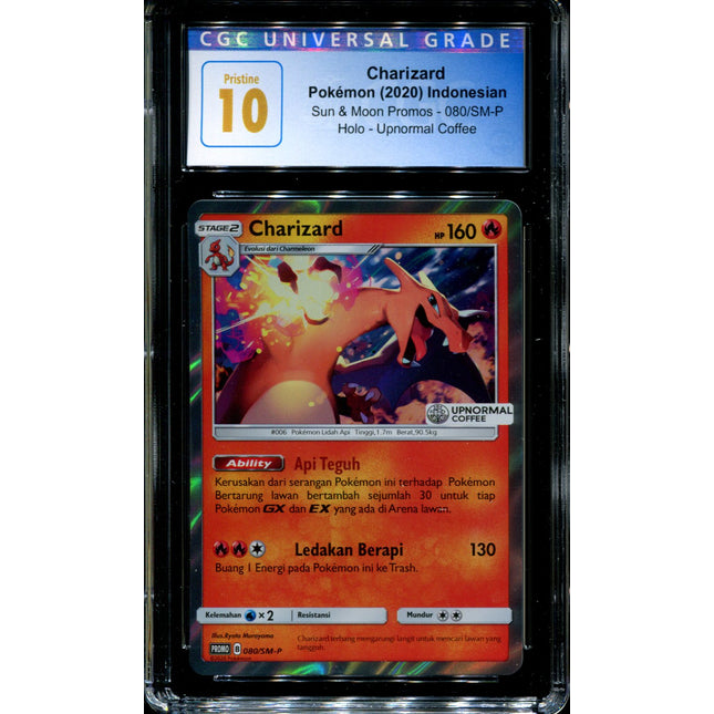 Charizard - 080/SM-P - CGC 10 - Sun & Moon Promos - Indonesian - Upnormal Coffee - Pokemon - 94135