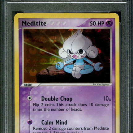 Meditite - 65/101 - PSA 9 - Reverse Holo - Hidden Legends - Pokemon - 65017