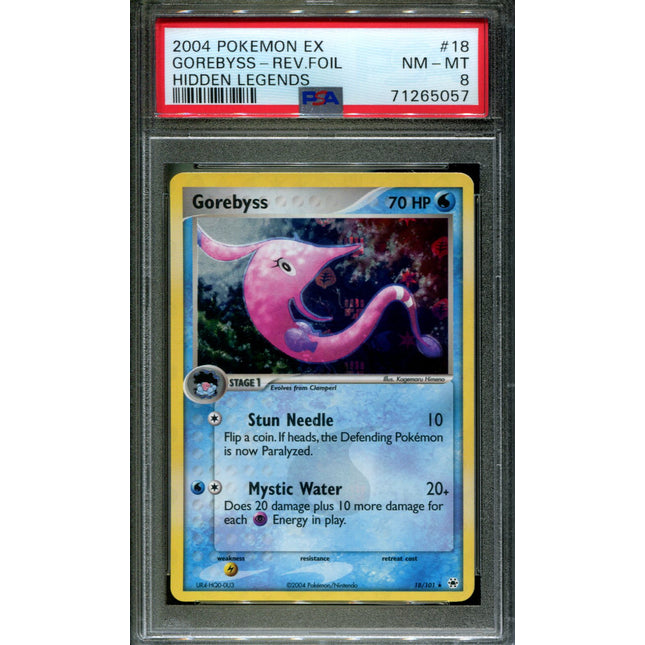 Gorebyss - 18/101 - PSA 8 - Reverse Holo - Hidden Legends - Pokemon - 65057