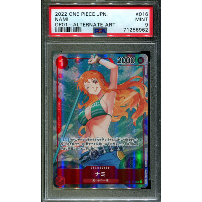 Nami - OP01-016 - PSA 9 - Alt Art - Romance Dawn - Pokemon - 56962