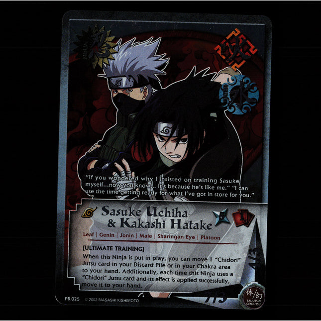 Sasuke Uchiha & Kakashi Hatake - PR 025 - NM - Foil - Promo - Naruto CCG - E1-28