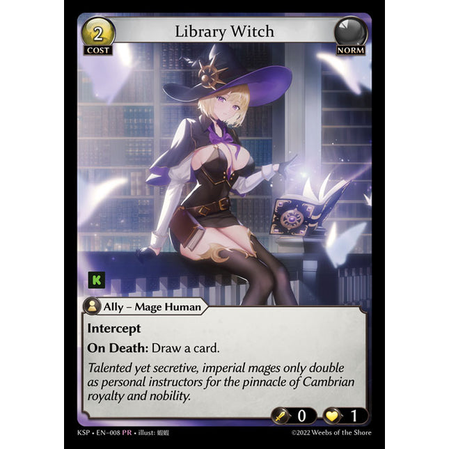Library Witch - KSP-008 - Promotional Rare - Near Mint - Foil - Grand Archive TCG