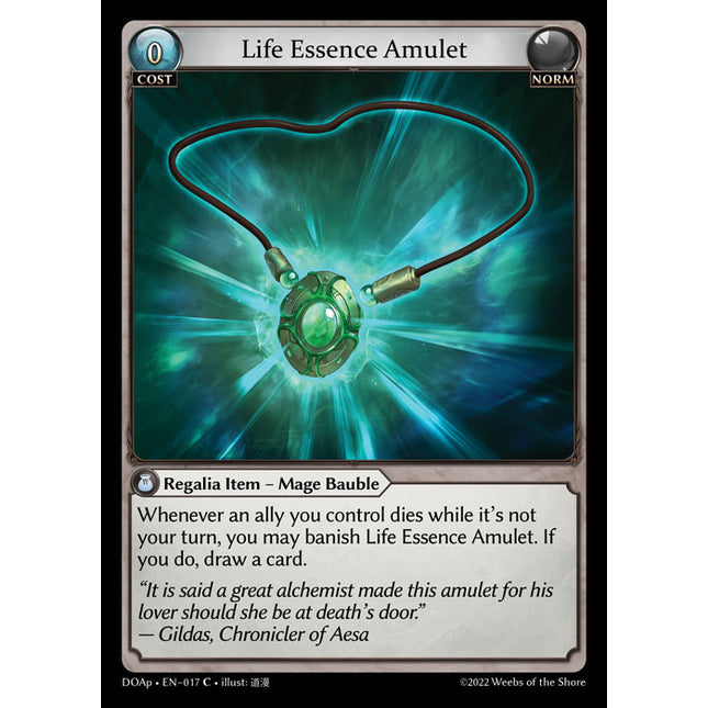 Life Essence Amulet - DOAp-017 - Common - Near Mint - Non-Foil - Grand Archive TCG