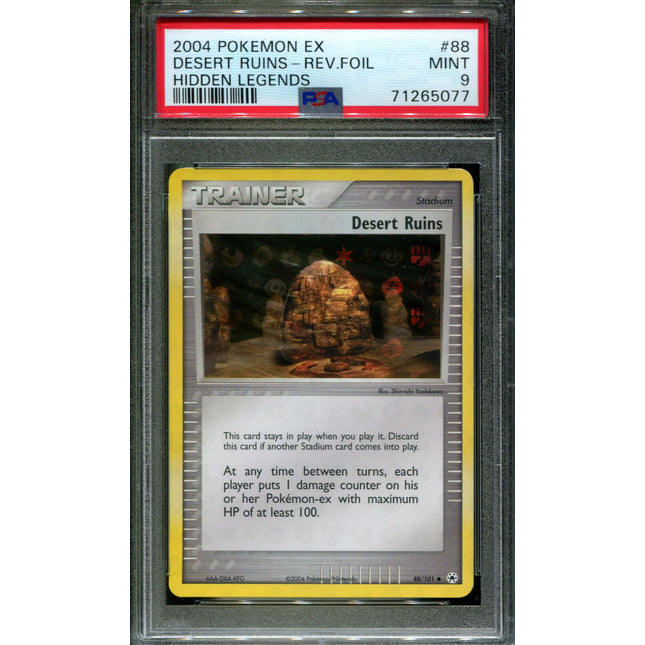 Desert Ruins - 88/101 - PSA 9 - Reverse Holo - Hidden Legends - Pokemon - 65077