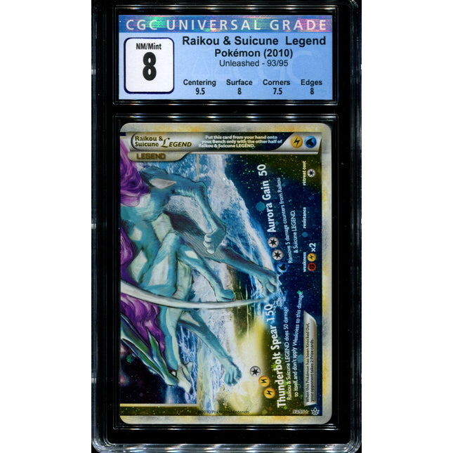 Raikou & Suicune Bottom - 93/95 - CGC 8 - Ultra Rare - Unleashed - Pokemon - 68382