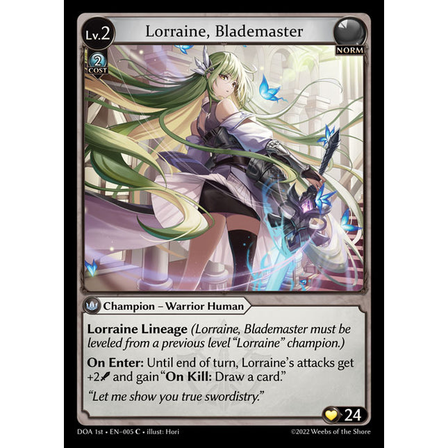 Lorraine, Blademaster - DOA 1st EN-005 - Common - Near Mint - Foil - Grand Archive TCG