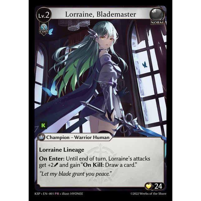 Lorraine, Blademaster - KSP-001 - Promotional Rare - Near Mint - Foil - Grand Archive TCG
