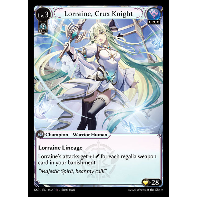 Lorraine, Crux Knight - KSP-002 - Promotional Rare - Near Mint - Foil - Grand Archive TCG