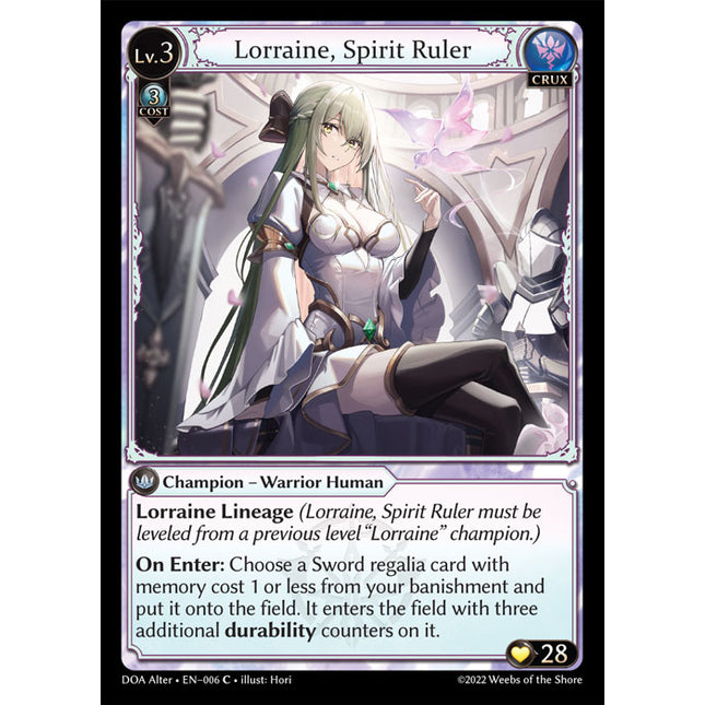Lorraine, Spirit Ruler - DOA Alter EN-006 - x4 - Common - Near Mint - Non-Foil - Grand Archive TCG