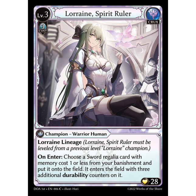 Lorraine, Spirit Ruler - DOA 1st EN-006 - Common - Near Mint - Non-Foil - Grand Archive TCG