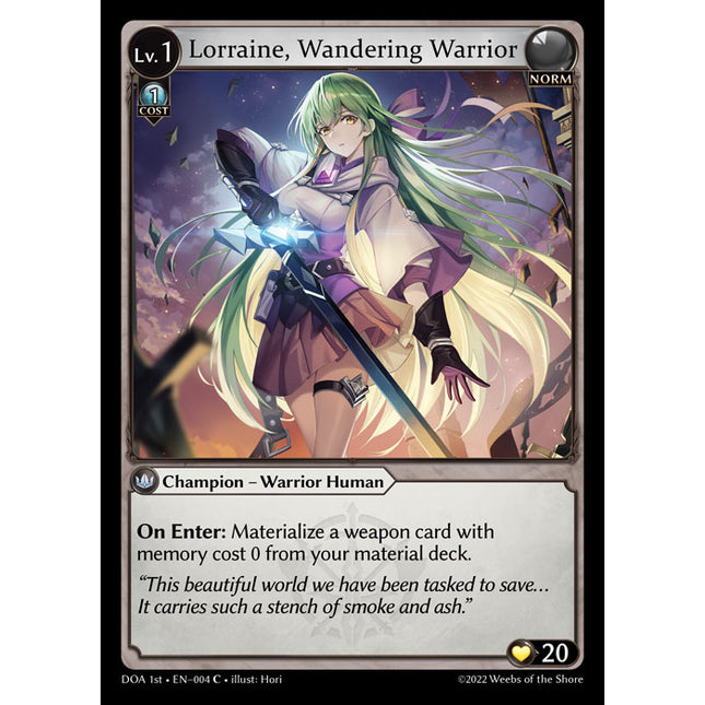 Lorraine, Wandering Warrior - DOA 1st EN-004 - Common - Near Mint - Foil - Grand Archive TCG