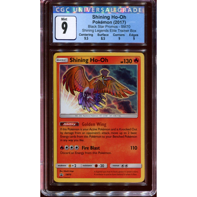 Shining Ho-oh - SM70 - CGC 9 Mint - Black Star Promo - Shining Legends - 68304