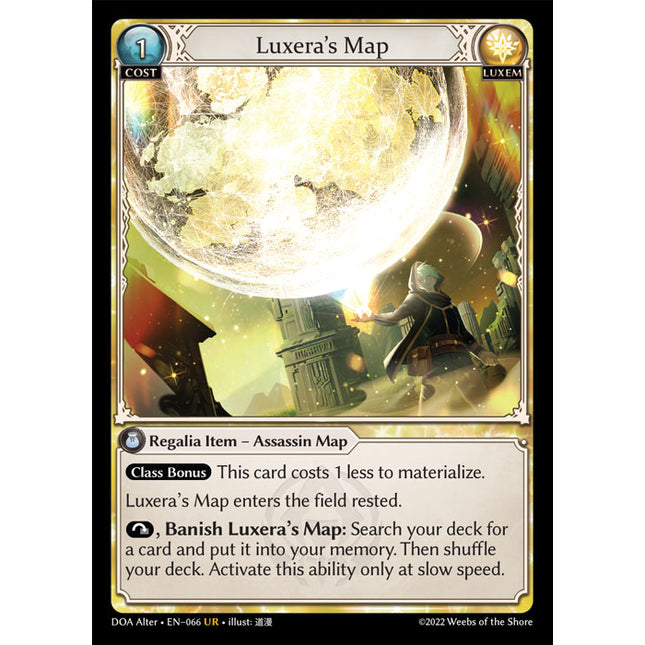 Luxera's Map - DOA Alter EN-066 - x1 - Ultra Rare - Near Mint - Non-Foil - Grand Archive TCG