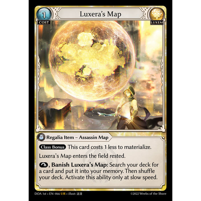 Luxera's Map - DOA 1st EN-066 - Ultra Rare - Near Mint - Foil - Grand Archive TCG