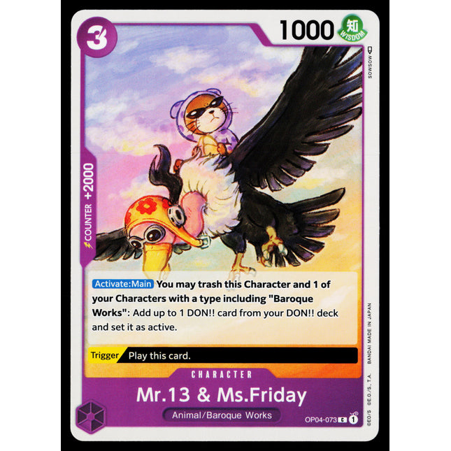 Mr. 13 & Ms. Friday - OP04-073 - NM - Common - English OP04 - One Piece TCG