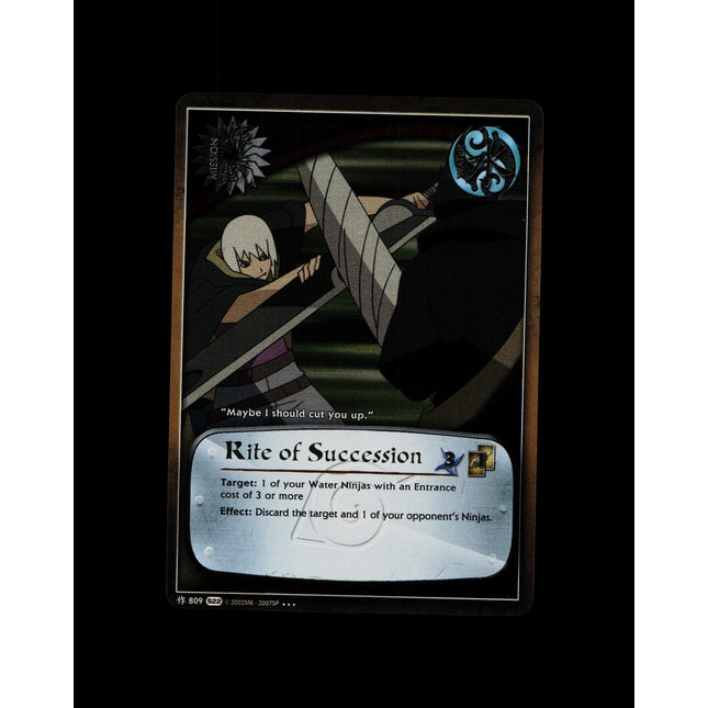 Rite of Succession - 809 - NM - 1st Edition Foil - S22 - Naruto CCG - D4-28