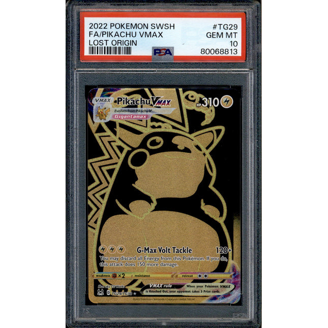 Pikachu Vmax - TG29/TG30 - PSA 10 - Secret Rare - Lost Origin - Pokemon - 68813