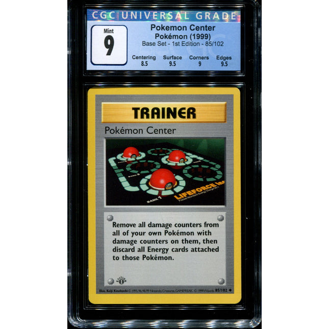Pokemon Center - 1st Edition - 85/102 - CGC 9 - Base Set - Pokemon - 65065