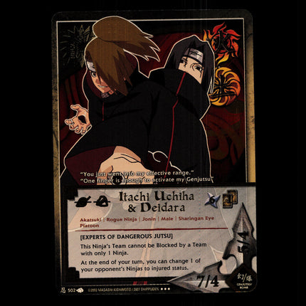 Itachi Uchiha & Deidara - 502 - NM - 1st Edition - Foil - Naruto CCG - D4-77