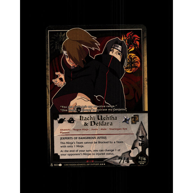 Itachi Uchiha & Deidara - 502 - NM - 1st Edition - Foil - Naruto CCG - D4-77