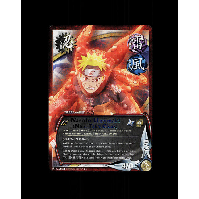 Naruto Uzumaki (Nine-Tail's Cloak) - 976 - NM - 1st Edition - S19 - Naruto CCG - D4-138