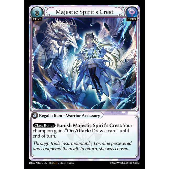 Majestic Spirit's Crest - DOA Alter EN-063 - x1 - Ultra Rare - Near Mint - Non-Foil - Grand Archive TCG