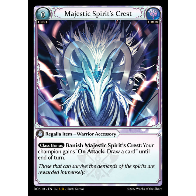 Majestic Spirit's Crest - DOA 1st EN-063 - Ultra Rare - Near Mint - Foil - Grand Archive TCG