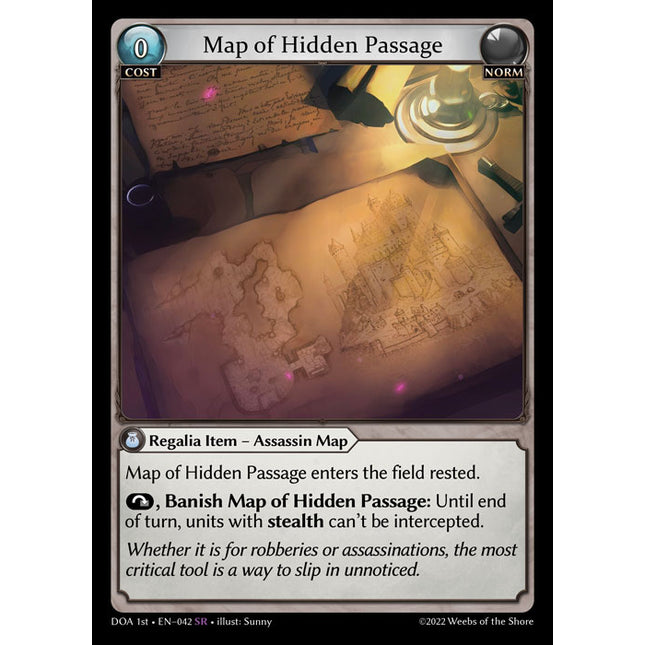 Map of Hidden Passage - DOA 1st EN-042 - Super Rare - Near Mint - Foil - Grand Archive TCG