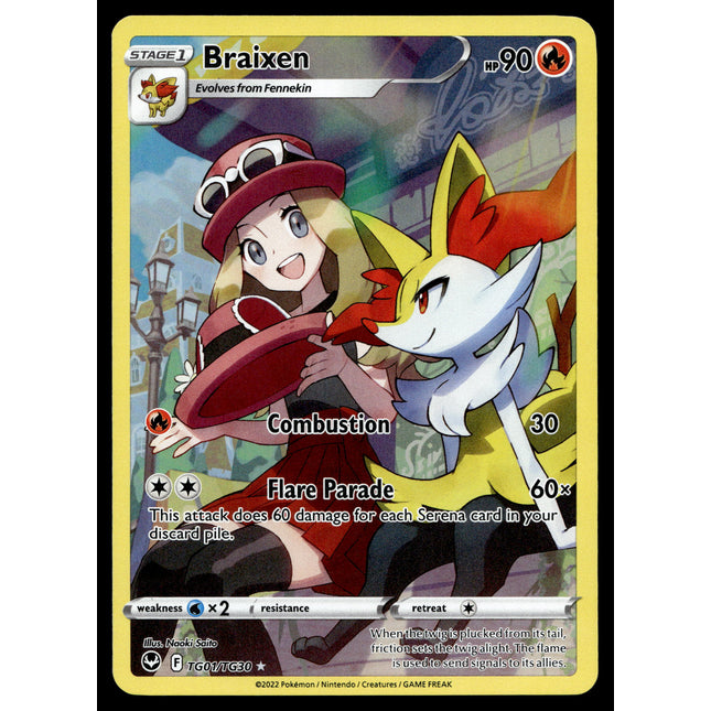 Braixen - TG01/TG30 - NM - Full Art - Silver Tempest - Pokemon - A6-5