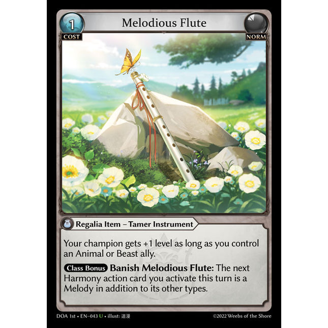 Melodious Flute - DOA 1st EN-043 - Uncommon - Near Mint - Foil - Grand Archive TCG