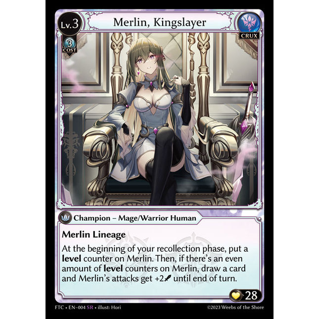 Merlin Kingslayer - FTC EN-004 - x1 - SR - NM - Non-Foil - Grand Archive TCG