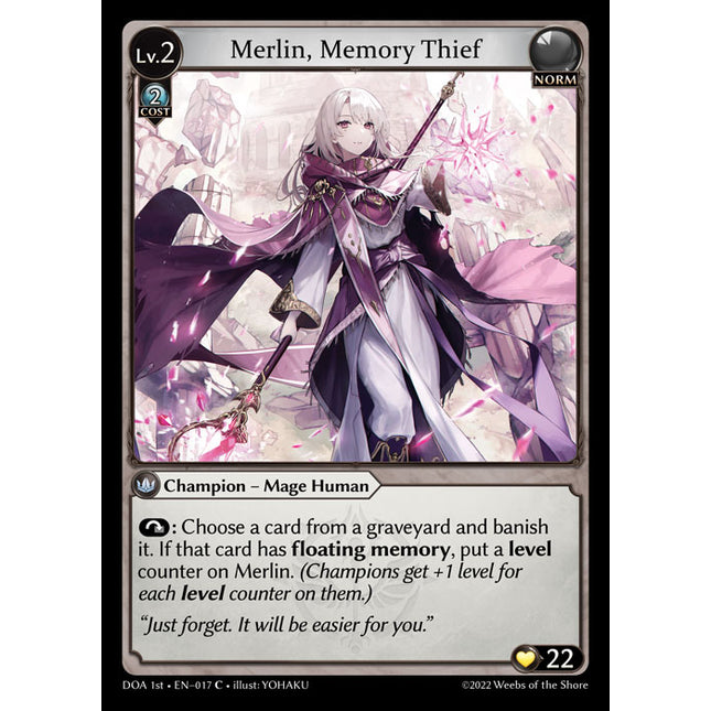 Merlin, Memory Thief - DOA 1st EN-017 - Common - Near Mint - Non-Foil - Grand Archive TCG