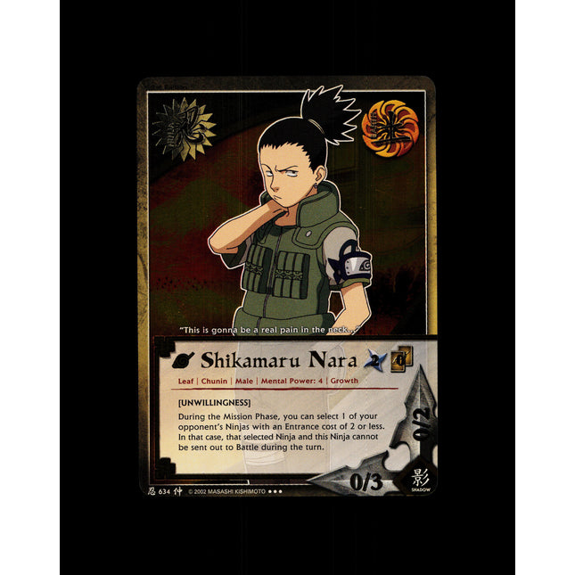 Shikamaru Nara - 634 - NM - 1st Edition - Foil - Naruto CCG - D4-305