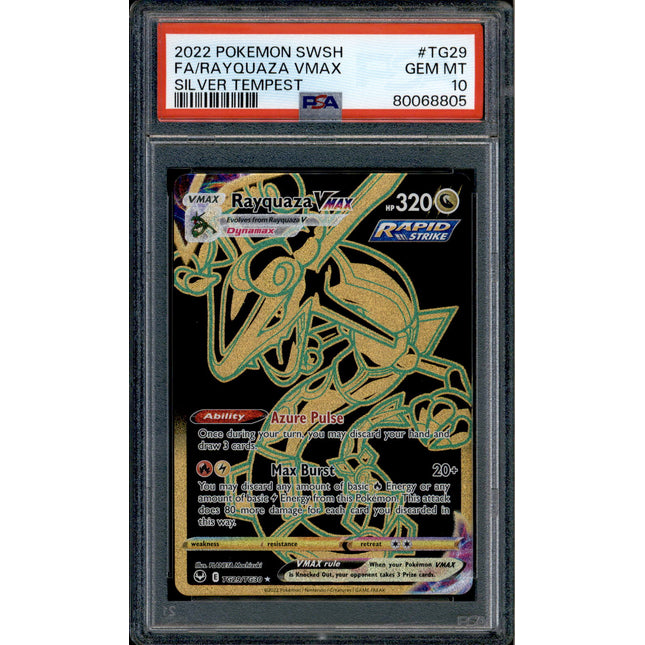 Rayquaza Vmax - TG29/TG30 - PSA 10 - Secret Rare - Silver Tempest - Pokemon - 68805