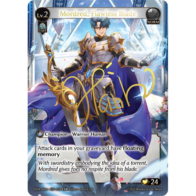 Mordred, Flawless Blade - DOA Alter EN-018 - CSR - Near Mint - Foil - Grand Archive TCG