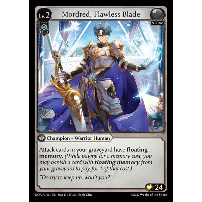 Mordred, Flawless Blade - DOA Alter EN-018 - x4 - Common - Near Mint - Non-Foil - Grand Archive TCG