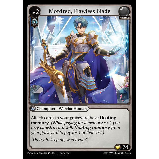 Mordred, Flawless Blade - DOA 1st EN-018 - Common - Near Mint - Foil - Grand Archive TCG
