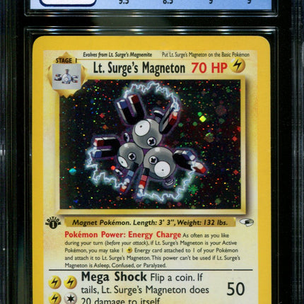 Lt. Surge's Magneton - 8/132 - CGC 9 - 1st Edition - Gym Heroes - Pokemon - 48023