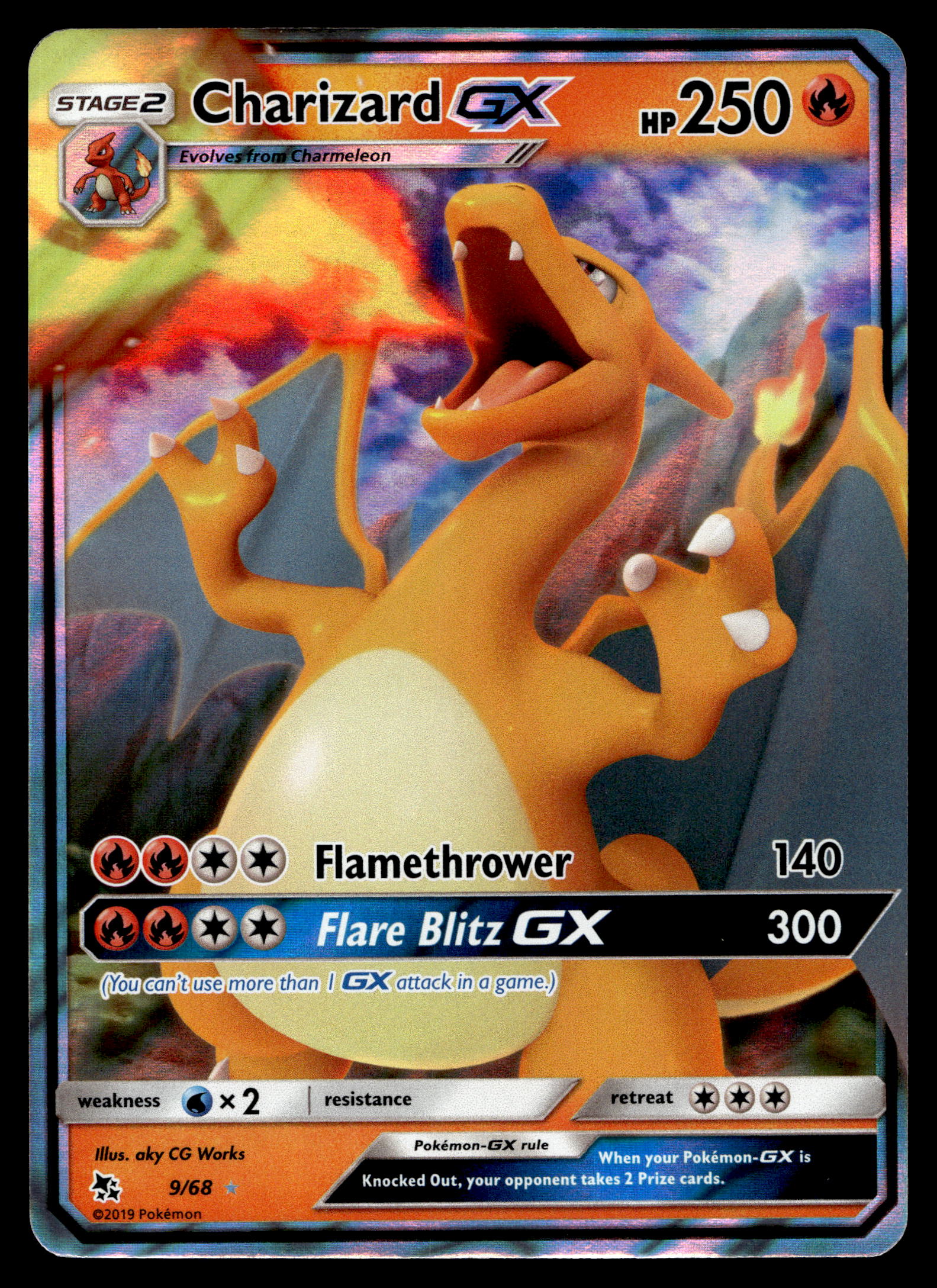 Charizard GX - 9/68 - NM - Ultra Rare - Hidden Fates - Pokemon
