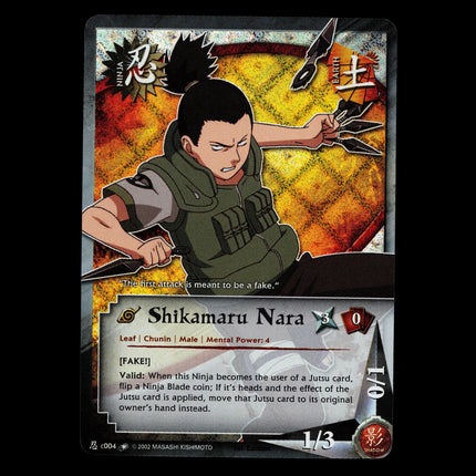 Shikamaru Nara - c004 - NM - 1st Edition - Diamond Foil - Naruto CCG - D3-18