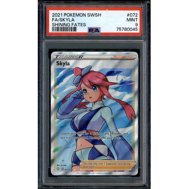 Skyla - 072/072 - PSA 9 - Full Art - Shining Fates - Pokemon - 80045