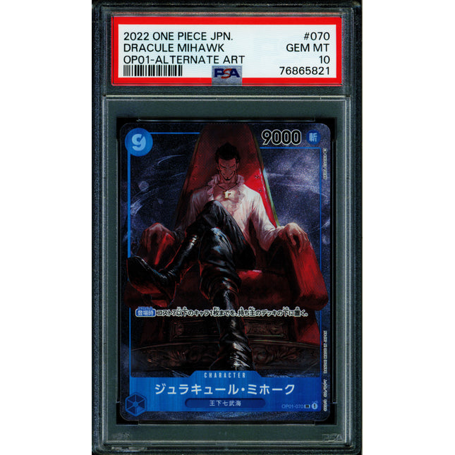 Dracule Mihawk - OP01-070 - PSA 10 - Alt Art Japanese - OP01 - One Piece - 65821