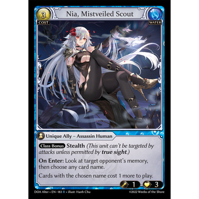 Nia, Mistveiled Scout - DOA Alter EN-183 - x1 - Rare - Near Mint - Non-Foil - Grand Archive TCG