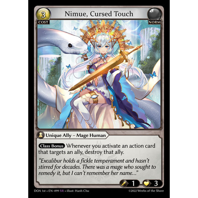 Nimue, Cursed Touch - DOA 1st EN-099 - Super Rare - Near Mint - Foil - Grand Archive TCG