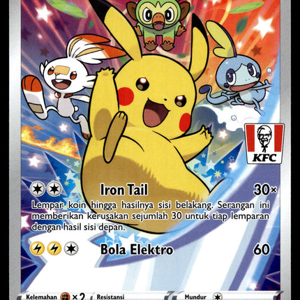 Pikachu - 016/S-P - PSA NM - Indonesian - KFC - Promo - Pokemon - A1-58
