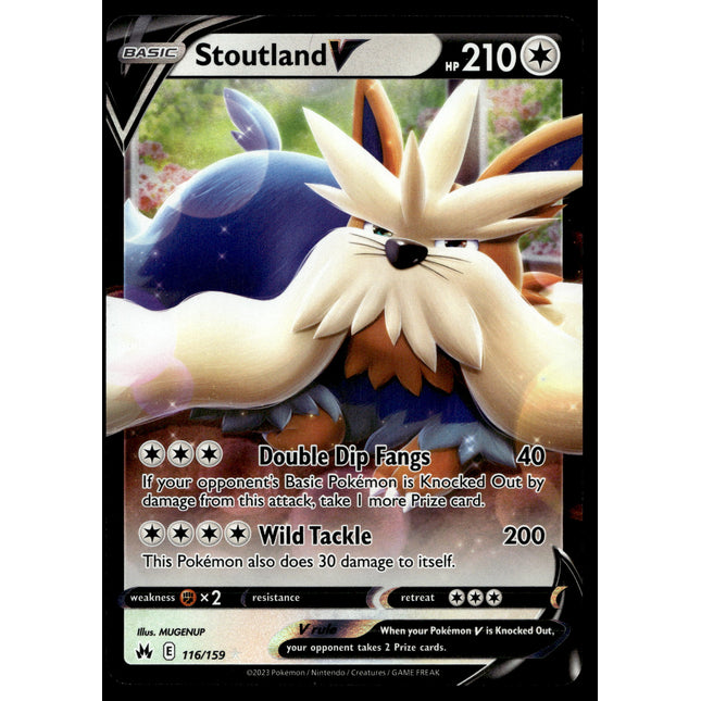 Stoutland V - 116/159 - NM - Ultra Rare - Crown Zenith - Pokemon - A8-66